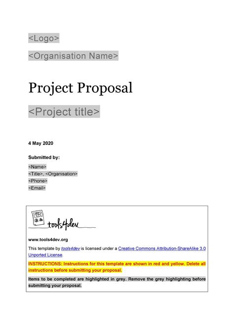 simple project proposal template